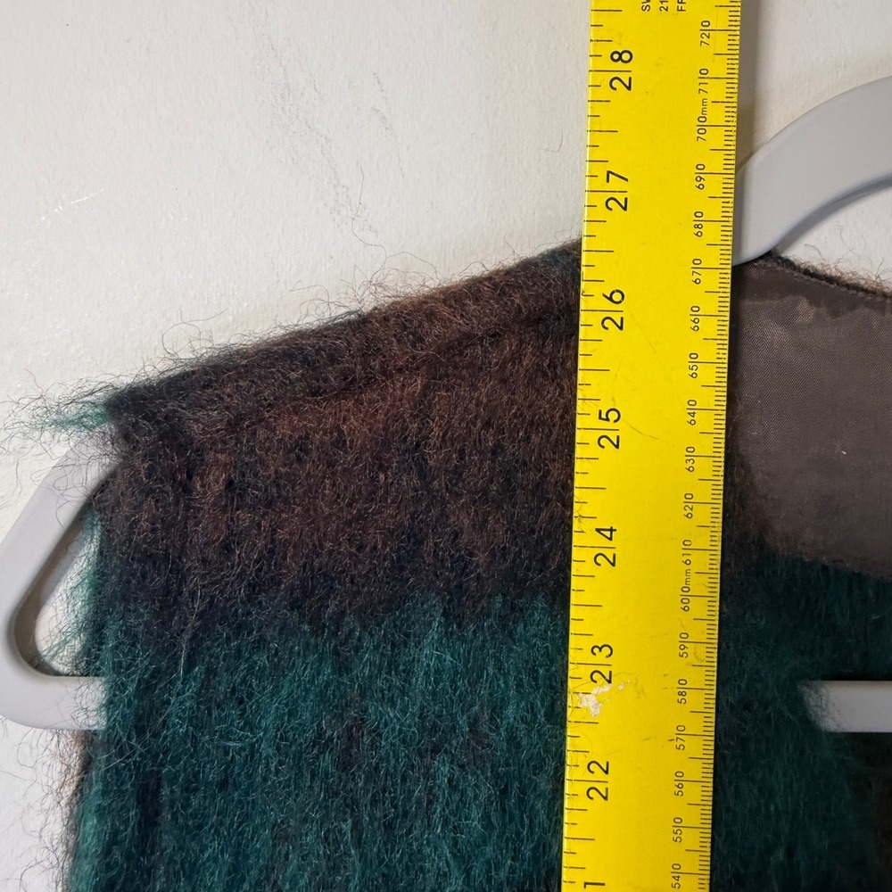 Strathtay Originals Vest Womens M? Green Brown Striped Mohair Fringe Scotland EX - Picture 6 of 7
